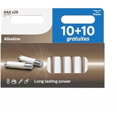 AAA/LR03 Alkaline Batterie, 20 Stück, 30% mehr Haltbarkeit, Alltagsgeräte mit hohem Stromverbrauch