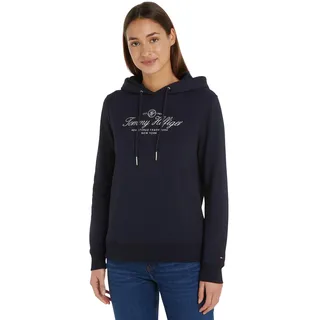 Tommy Hilfiger Damen Hoodie Regular mit Kapuze, Blau (Desert Sky), XS