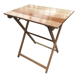 Wellhome Klappbarer Nachttisch Aus Buche Lackierung 70x70x76 Cm - Natural - One Size
