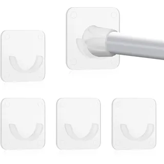 4 Stück Gardinenstangenhalter Selbstklebend Duschvorhangstangen Halter Duschvorhang Halterung Ohne Bohren Duschvorhangstange Wand Montiert Duschstangen Bohrerfreie Installation Kein Bohren (4)