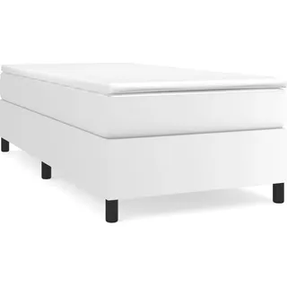 vidaXL Boxspringbettgestell Weiß 100x200 cm Kunstleder - Weiß