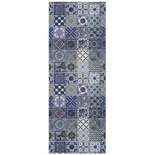 Atticgo Küchenläufer Blau Sprinty 52/100 cm , Textil , Grafikmuster , Rechteckig , 52x100 cm , waschbar, antistatisch, leicht zusammenrollbar, rutschfeste Unterfläche , Teppiche und Böden, Teppiche, Teppichläufer, Küchenteppiche