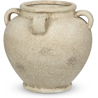 Ruastic Keramikvase Handgemachte mit Griffen Vintage Terrakotta-Vase Tischvase aus Keramik für Deko Wohnzimmer Home Office, Vase für Pampasgras, Rustikales Antikes Dekor, Hohe 20cm