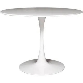 Dmora Tisch Bullas, 100x100x75 cm, Weiß, Rund, 4 Plätze