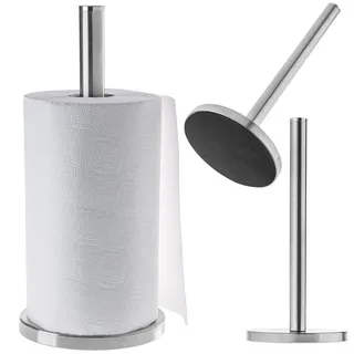 KADAX Küchenrollenhalter, Papierhalter aus Edelstahl, Rollenhalter für Küchenrolle, Gebürsteter Stah - Silber