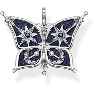 THOMAS SABO Anhänger Schmetterling Stern & Mond silber 925 Sterlingsilber, Geschwärzt