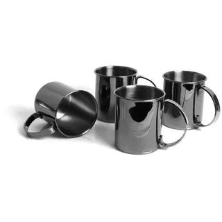 Echtwerk Becherset , Schwarz , Metall , 4-teilig , 500 ml , Gläser, Gläsersets