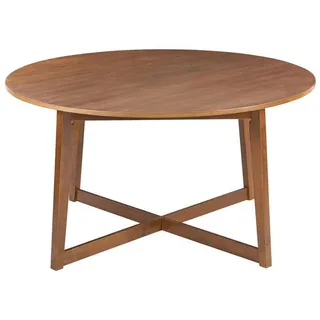 Beliani Esstisch Dunkle Eiche 140/140 cm Waipori , Braun , Holzwerkstoff , Rund , 140x75x140 cm , Esszimmer, Esstische