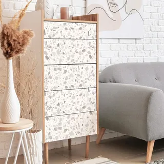 Aufkleber für Möbel Wohnzimmer & Küche – Wandaufkleber Terrazzo Lacanau Möbel – Wandaufkleber Azulejos – selbstklebende Sticker für Möbel, Badezimmer, 40 x 60 cm