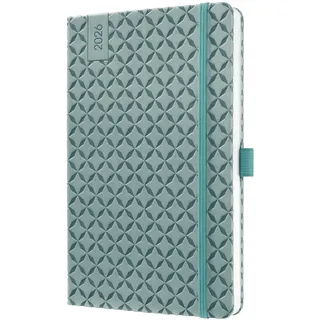 Sigel J6133 Wochenkalender 2026 A5 mittelblau, Hardcover, Gummiband, Stiftschlaufe, Einstecktasche, 174 Seiten, Buchkalender, Terminplaner Taschenkalender Jolie
