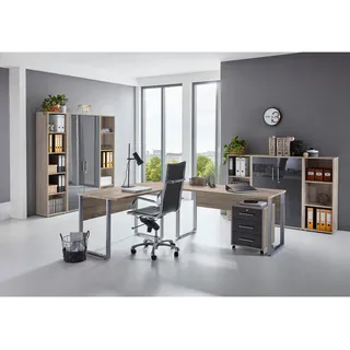 BMG Möbel Büro Office Edition Büro Set 5 SonomaEiche/AnthrazitHochglanz
