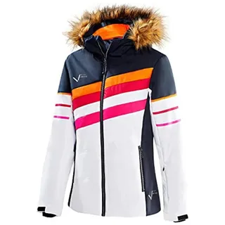 Black Crevice Damen Skijacke I Damen-Skijacke Größen I Wind- & wasserdichte Damen-Funktionsjacke I wasserdichte Reißverschlusstaschen I Ski-Jacke mit Kapuze