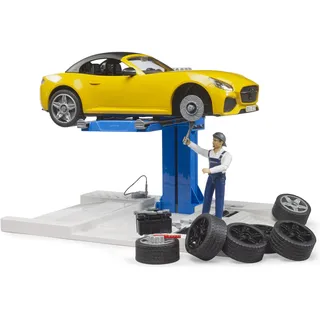 Bruder 62112 - PKW Service Center mit Roadster Gelb 1:16