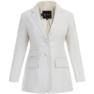 nelice Damen Blazer aus Kunstleder 29026788-NE01, Creme, S