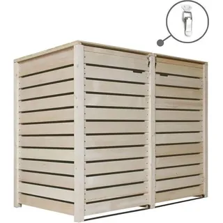 Doppeladapter - Container-Abstellbox für 2 Container - Wetterfest - Holz