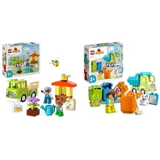 LEGO DUPLO Town Imkerei und Bienenstöcke, Lernspielzeug & DUPLO Recycling-LKW Müllwagen-Spielzeug, Lern- und Farbsortier-Spielzeug