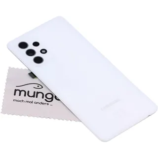 Akkudeckel für Samsung Original für Samsung Galaxy A52 (A525F) Weiß Backcover Deckel Rückwand mit mungoo Displayputztuch