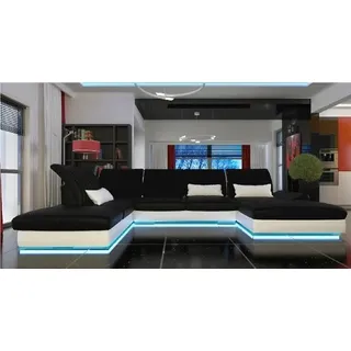 Ecksofa Wohnlandschaft Couch Polster L Form Garnitur Eck Couchen XXL Sofas - Braun