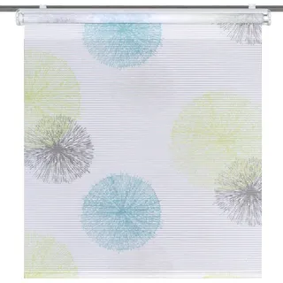 Home Fashion / Kettenzugrollo aus Bambus-Optik, Bedruckt, inkl. Zubehör, |Rawlins| 067410-6407 | GRÖSSE 150 X 45 cm/BLAU-GRÜN