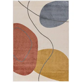 Mazovia Teppich Beige geometrisch - 180 x 250 cm , Rotbraun, Beige , Textil , Abstrakt , Rechteckig , 180x250 cm , Oeko-Tex® Standard 100 , für Fußbodenheizung geeignet, für Hausstauballergiker geeignet, in verschiedenen Größen erhältlich, pflegeleicht, strapazierfähig , Teppiche und Böden, Teppiche