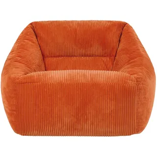I.C.O.N. Icon Natalia Sitzsack Sessel für Erwachsene, Orange, Flauschiger Cord Stoff, Riesen Sitzsack Cord mit Füllung, Bean Bag Chair, Bequemer Sessel Wohnzimmer, Lounge, Schlafzimmer, Büro