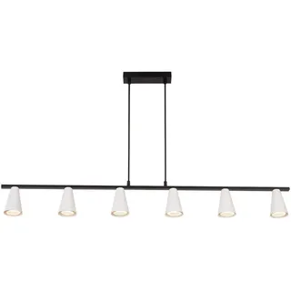 ZMH Pendelleuchte Ethan 110/7/160 cm , Weiß , Metall , Gu10 , 7x160x110 cm , Lampen & Leuchten, Innenbeleuchtung, Hängeleuchten, Pendelleuchten