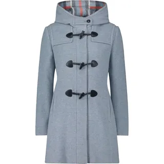 GIL BRET Damen Dufflecoat mit Kapuze 48, Bright Blue Melange