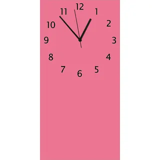 Wallario Design Wanduhr Pastellrot aus Echtglas, Größe 30 x 60 cm - Rosa