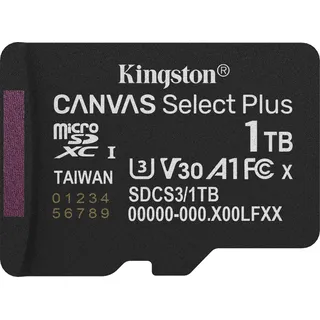 Kingston Canvas Select Plus 1 TB MicroSDXC, Speicherkarte, (UHS-I U3