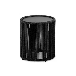 Niehoff Beistelltisch Aluminiumgestell schwarz rund,