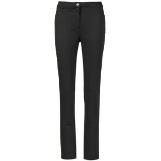 Stoffhose GOLDNER "Kurzgröße Baumwollhose mit Dehnbund", Damen, Gr. 21, K-Gr, schwarz, Obermaterial: 98% Baumwolle CO. 2% Elasthan EL., normal, Hosen Stoffhose, Ohne