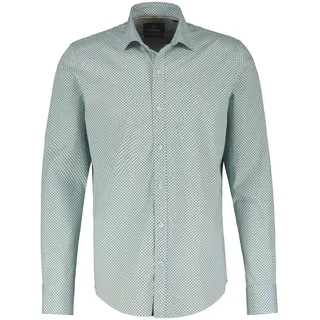 Langarmhemd LERROS "Modisches Hemd mit Haifischkragen, gemustert", Herren, Gr. 5XL, extraweit, blau (cloud blau), 97% Baumwolle, 3% Elasthan, Hemden Langarmhemd