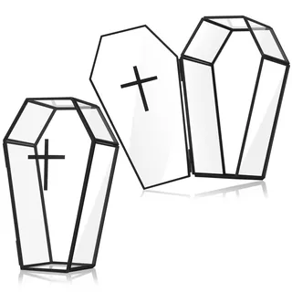 Sasylvia Sarg-Box, Sarg, Schmuckkästchen, Gothic-Schmuckaufbewahrung, Sarg, Glas, Schmuckkästchen, Gothic-Aufbewahrung, Schatulle, Dekoration, Gothic, Heimdekoration, Schmuckschatulle mit Deckel für