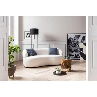 SalesFever 2-Sitzer Bouclé Stoff Weiß 170x95x70 cm