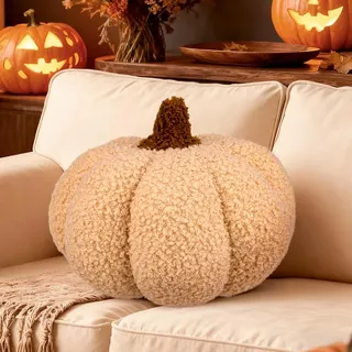 Halloween Kürbis Kissen, Halloween Deko Kürbis, Sofakissen Herbstdeko, 3D Kürbiskissen Herbst Dekoration Aesthetic, Pumpkin Pillows für Sofa, Bett, Wohnzimmer, 20 * 10CM