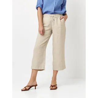 Culotte TONI "Pia", Damen, Gr. 38, N-Gr, beige, Web, Obermaterial: 100% Leinen, weit 3/4-Länge, Hosen Culotte, Sommerhose aus sommerlicher Leinenqualität