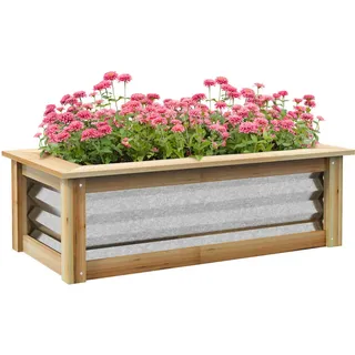 Outsunny Hochbeet 90 x 45 x 30 cm Silber