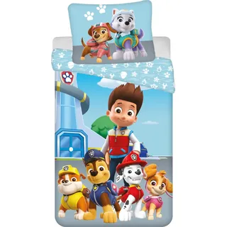 Paw Patrol Design Kuschelige Bettwäsche Baumwolle, 140x200 cm & 70x90 cm - Rot, Blau