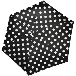 Reisenthel umbrella pocket mini dots white – Extrem leichter und flacher Taschenschirm aus recycelten PET-Flaschen – Mit großem Schirmdach