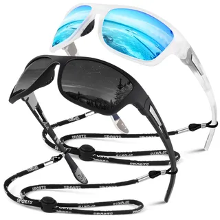 Sunier Polarisiert Sonnenbrille Herren Damen,Sport Brille UV400 Schutz | Anti Glare, Ultraleicht Langlebig Rahmen, Verspiegelt Linse, Fahrradbrille, Angeln, Fahren, Laufbrille, Radfahrbrille