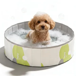Hundepool, 80 X 20 cm Hundeplanschbecken, Faltbar Haustier-Pool, Tragbarer Hundepool Haustier Schwimmbecken, Pool Klappbar Für Hunde & Katzen, Nur Für Tiere – Kein Kinderspielzeug (Grün)