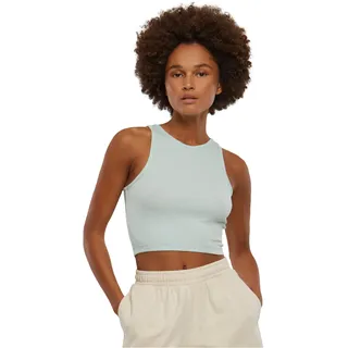 URBAN CLASSICS Cropped Rib Top - grün - M