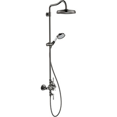 Bild Axor Montreux Showerpipe mit Thermostat, Kopfbrause 240 1jet polished black chrome