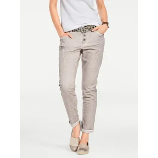 Boyfriend-Hose HEINE, Damen, Gr. 38, Normalgrößen, beige (sand), 97% Baumwolle, 3% Elasthan, Rückseite:95% Baumwolle, 5% Elasthan, unifarben, lang, Hosen Boyfriend-Hose