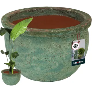 KOTARBAU® Blumentopf Keramik groß Höhe 25 cm ⌀ 38 cm Pflanzkübel für draußen Blumenkübel Outdoor groß & frostsicher Pflanzgefäße außen & innen Übertöpfe für draußen Orchideentopf Keramik