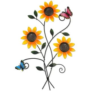 DETENE Metall Blumen Wanddeko Wanddeko aus Metall mit Schmetterlingen