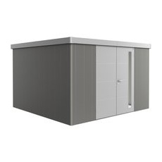 BIOHORT Gerätehaus »Neo«, Metall, BxT: 348 x 348 cm (Außenmaße inkl. Dachüberstand) - grau