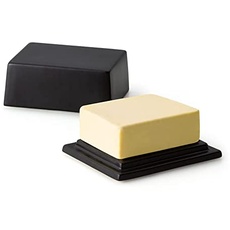 Bild von Butterdose für 250 g, Keramik, schwarz, 12 x 10 x 6 cm