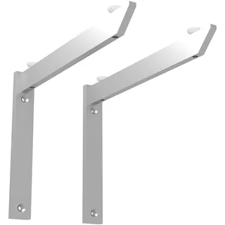 ALUSFERA Regal Halterung Winkel Regal Winkelträger Metall Regal Halterungen GlasRegal Regalträger Regalwinkel Silber Metall Schwerlastträger 2 Stück System Für Regale - Silber - 240mm