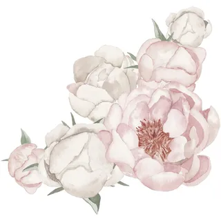 Wandtattoo QUEENCE "Leah", rosa, B:90cm H:90cm, Folie, Wandtattoos, Wandtattoo, Wandbild, Sticker, rosa, Blume, Blüte, selbstklebend, Pastellfarben